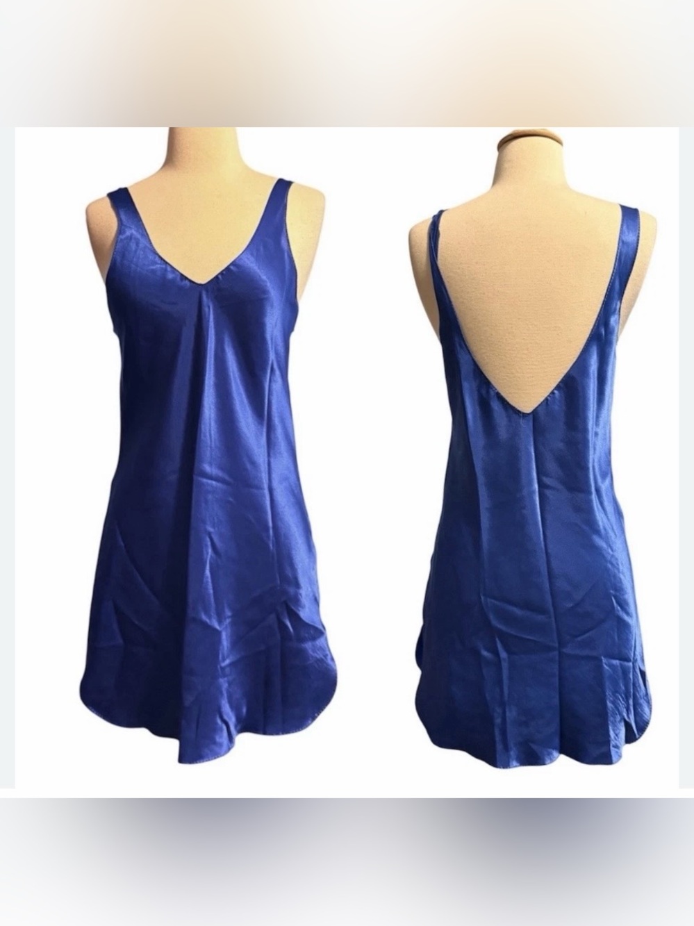 Mervyn’s Silky Royal Blue Slip Dress-EUC